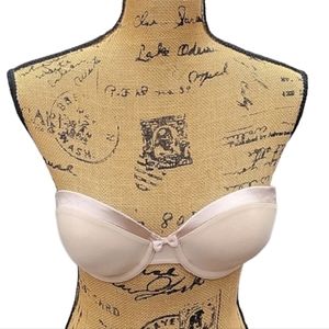 Supportive Nude Strapless Bra with Flirty Center Bow